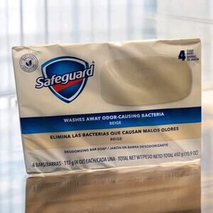 Safeguard Beige Bar Soap Discontinued Pack 4 Deodorant Antibacterial New Sealed.